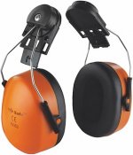 Hörselskydd, Hjälmfäste, EN352-1, Orange